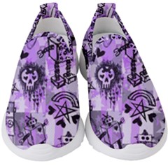 Purple Scene Kid Sketches Kids  Slip On Sneakers by ArtistRoseanneJones