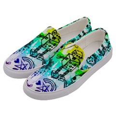 Rainbow Scene Kid Sketches Men s Canvas Slip Ons by ArtistRoseanneJones