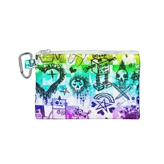 Rainbow Scene Kid Sketches Canvas Cosmetic Bag (small) by ArtistRoseanneJones