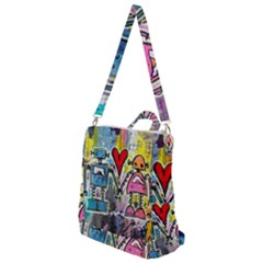 Graffiti Pop Robot Love Crossbody Backpack by ArtistRoseanneJones