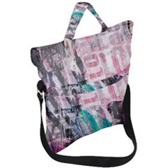 Graffiti Grunge Love Fold Over Handle Tote Bag by ArtistRoseanneJones