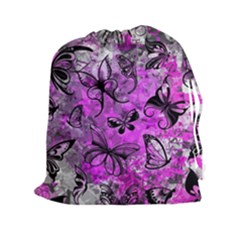 Butterfly Graffiti Drawstring Pouch (xxl) by ArtistRoseanneJones