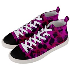 Pink Leopard Men s Mid-top Canvas Sneakers by ArtistRoseanneJones