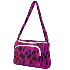 Pink Leopard Front Pocket Crossbody Bag by ArtistRoseanneJones