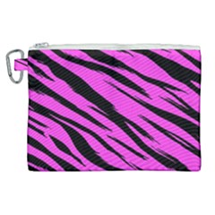 Pink Tiger Canvas Cosmetic Bag (xl) by ArtistRoseanneJones