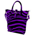 Purple Zebra Buckle Top Tote Bag View1