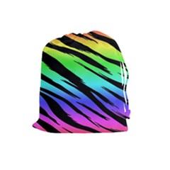 Tiger Rainbow Drawstring Pouch (large) by ArtistRoseanneJones