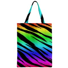 Tiger Rainbow Zipper Classic Tote Bag by ArtistRoseanneJones