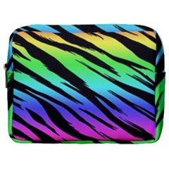Tiger Rainbow Make Up Pouch (large) by ArtistRoseanneJones
