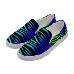 Rainbow Zebra Women s Canvas Slip Ons by ArtistRoseanneJones