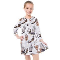 Hufflepuff Pattern Kids  Quarter Sleeve Shirt Dress by Sobalvarro