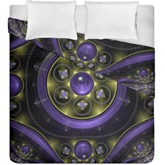 Fractal Sparkling Purple Abstract Duvet Cover Double Side (king Size) by Pakrebo