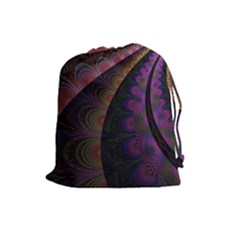 Fractal Colorful Pattern Spiral Drawstring Pouch (Large)