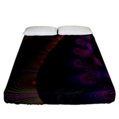 Fractal Colorful Pattern Spiral Fitted Sheet (King Size)