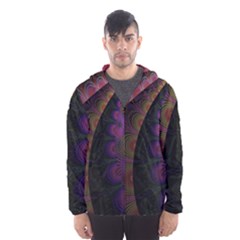 Fractal Colorful Pattern Spiral Men s Hooded Windbreaker