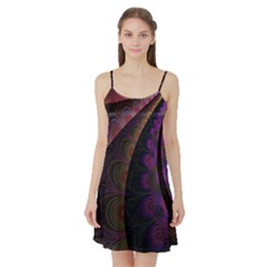 Fractal Colorful Pattern Spiral Satin Night Slip