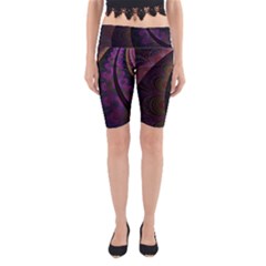 Fractal Colorful Pattern Spiral Yoga Cropped Leggings