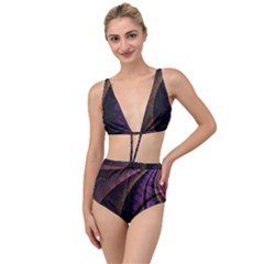 Fractal Colorful Pattern Spiral Tied Up Two Piece Swimsuit