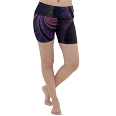 Fractal Colorful Pattern Spiral Lightweight Velour Yoga Shorts