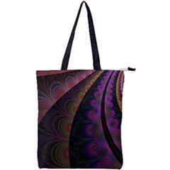 Fractal Colorful Pattern Spiral Double Zip Up Tote Bag