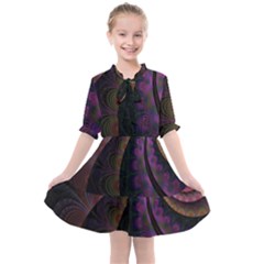 Fractal Colorful Pattern Spiral Kids  All Frills Chiffon Dress