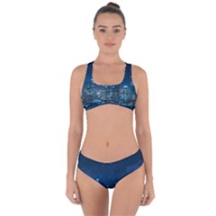 Smart City Communication Network Criss Cross Bikini Set by Pakrebo