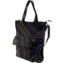 Fractal Spikes Gears Abstract Shoulder Tote Bag by Pakrebo