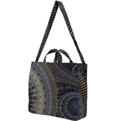 Fractal Spikes Gears Abstract Square Shoulder Tote Bag by Pakrebo