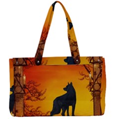 Wonderful Wolf In The Night Canvas Work Bag by FantasyWorld7