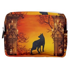 Wonderful Wolf In The Night Make Up Pouch (medium)