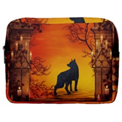 Wonderful Wolf In The Night Make Up Pouch (large) by FantasyWorld7