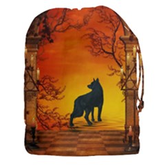 Wonderful Wolf In The Night Drawstring Pouch (xxxl)