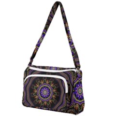 Fractal Vintage Colorful Decorative Front Pocket Crossbody Bag by Pakrebo