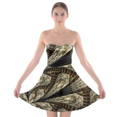 Fractal Abstract Pattern Spiritual Strapless Bra Top Dress by Pakrebo