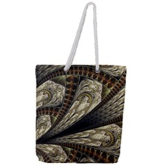 Fractal Abstract Pattern Spiritual Full Print Rope Handle Tote (large) by Pakrebo