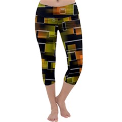 Pattern Wallpaper Background Capri Yoga Leggings