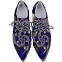 Balls Circles Fractal Silver Blue Pointed Oxford Shoes View1