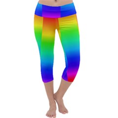 Rainbow Colour Bright Background Capri Yoga Leggings