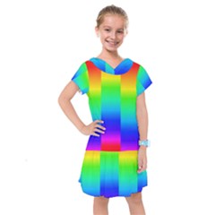 Rainbow Colour Bright Background Kids  Drop Waist Dress by Pakrebo