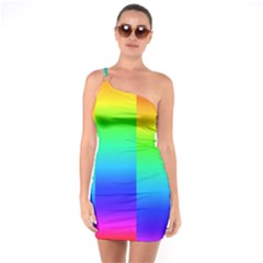 Rainbow Colour Bright Background One Soulder Bodycon Dress by Pakrebo