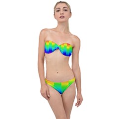 Rainbow Colour Bright Background Classic Bandeau Bikini Set