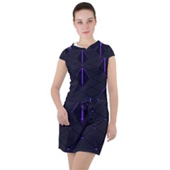 Futuristic Pyramids Perspective Drawstring Hooded Dress by Pakrebo