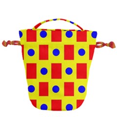 Pattern Design Backdrop Red Blue Yellow Drawstring Bucket Bag by Pakrebo