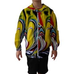 Abstract Colorful Illusion Kids  Hooded Windbreaker by Pakrebo