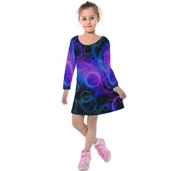 Background Color Slightly Texture Kids  Long Sleeve Velvet Dress by Pakrebo