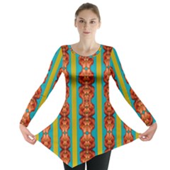 Love For The Fantasy Flowers With Happy Joy Long Sleeve Tunic 