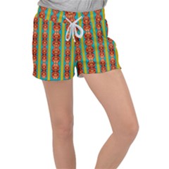 Love For The Fantasy Flowers With Happy Joy Women s Velour Lounge Shorts