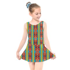 Love For The Fantasy Flowers With Happy Joy Kids  Skater Dress Swimsuit
