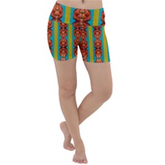 Love For The Fantasy Flowers With Happy Joy Lightweight Velour Yoga Shorts