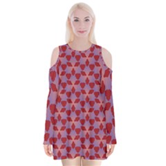 Pattern New Seamless Velvet Long Sleeve Shoulder Cutout Dress by Pakrebo
